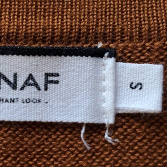 NAF NAF Paris LACE top knit sweater Sz S Café Caramelo Color BOHO SUMMER OFFICE - Picture 9 of 13